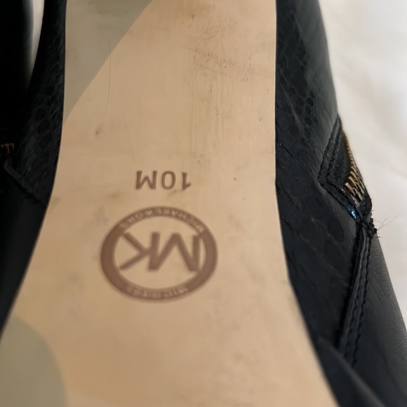 MICHAEL Michael Kors Black Leather & Python York Ankle Boots Size 10 - Picture 10 of 14